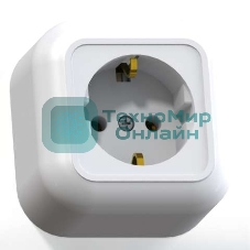 Розетка Кунцево-Электро 1-м ОП Валентина РА16-638 с заземл. белый