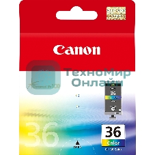 Картридж струйный CLI-36Color (1511B001) для Canon Mini Pixma 260, Цветной, 250 стр.