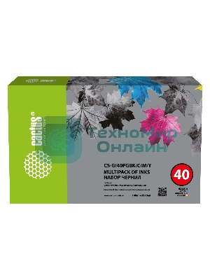 Чернила Cactus CS-GI40PGbK/C/M/Y голубой/пурпурный/желтый/черный набор350мл для Canon Pixma G5040/G6040/GM2040