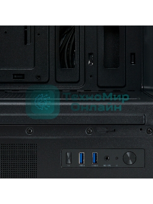 Компьютерный корпус HSPD F510, Panoramic Mid Tower, черный, TG, 0.5 SPCC, 3x120мм ARGb ATX, mATX, mITX 180/280/160мм 1x2.5