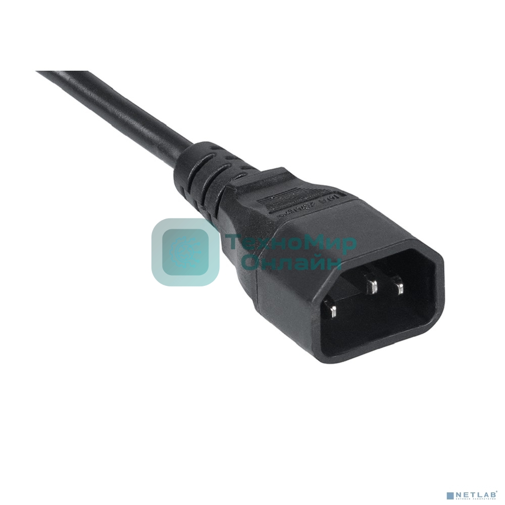 Кабель питания Cabeus PC-189-VDE-1.0-3M монитор-компьютер IEC 320 C13 - IEC 320 C14 (3x1.0), 3 м