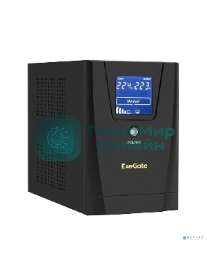 Источник бесперебойного питания ExeGate EX292795RUS SpecialPro Smart LLB-1200.LCD.AVR.2SH.3C13 1200VA/750W, LCD, AVR, 2*Schuko+3*C13, съемн.кабель, металлический корпус, черный