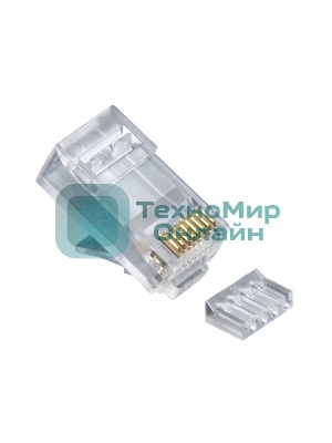 Вилка RJ-45 (8P8C) PLUG5UP-INSERT универсальная cat.5e со вставкой, контакты 30 микродюймов