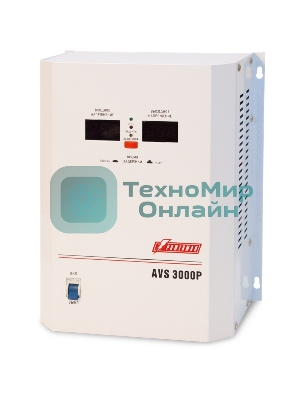Стабилизатор напряжения Powerman AVS-P Voltage Regulator 3000VA, Digital Indication, Wall Mount, Hardwire Input/Output, 230V, 1 year warranty, White
