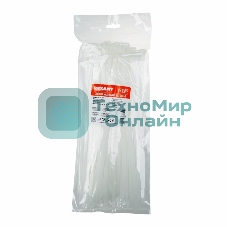 Хомут-стяжка кабельная нейлоновая Rexant 300 x7,6 мм, белая, упаковка 100 шт.