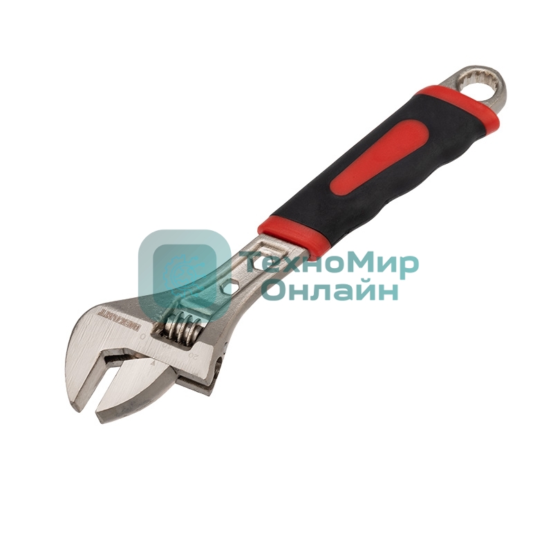 Разводной ключ Rexant 200 мм никелированный, двухкомпонентная рукоятка