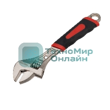 Разводной ключ Rexant 200 мм никелированный, двухкомпонентная рукоятка