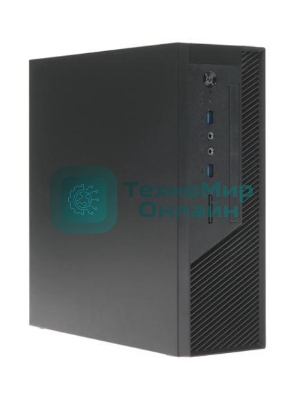 Компьютерный корпус с блоком питания 250Вт. Сase Foxline mITX 250W TFX, 2xUSB 3.0, черный Trim, powercord