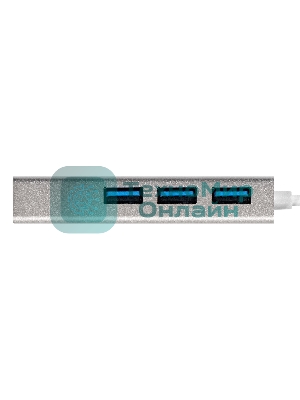 USB-концентратор ExeGate DUB-4 (кабель-адаптер USB3.0 --> 4xUSB3.0, Plug&Play, серебристый)