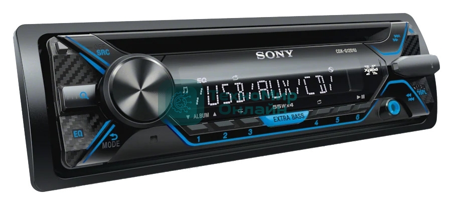 Автомагнитола CD Sony CDX-G1200U 1DIN 4x55Вт