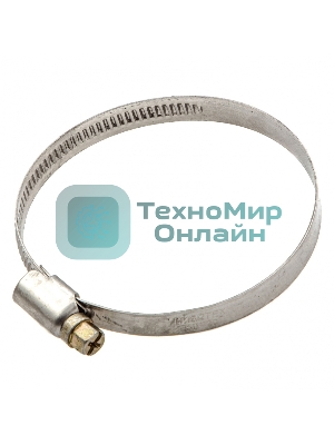 Хомуты Сибртех нержав. сталь, стандартное болтовое крепление 50-70 мм, ширина 9 мм, 50 шт.