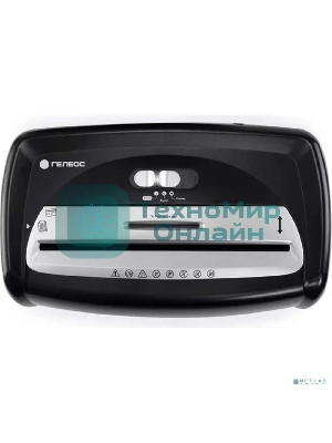 Шредер Heleos УД15-2 черный/серебристый (секр.Р-2) ленты 12лист. 15лтр. скобы пл.карты