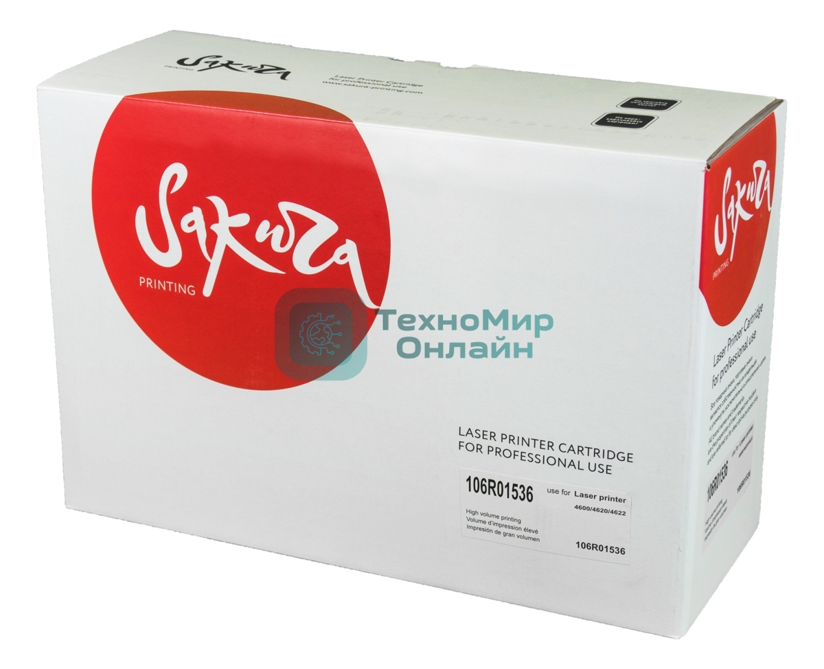 Картридж лазерный Sakura 106R01536 для Xerox Phaser 4600/4620/4622, черный, 30 000 к.