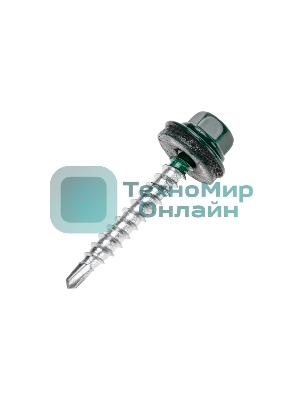 Саморез кровельный Kranz 4,8х35, окрашенный RAL 6005, короб (250 шт/уп)