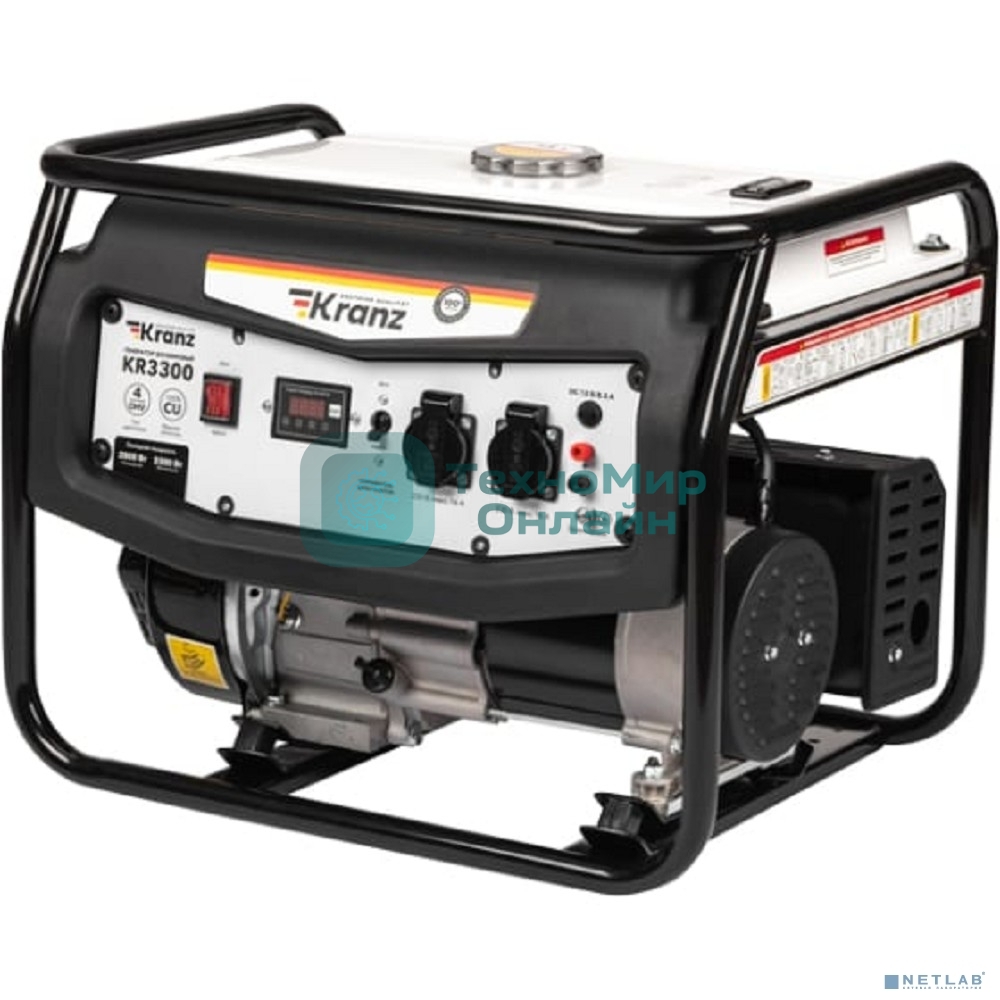 Электрогенератор бензиновый Kranz KR3300, 3.3 кВт, 94.1 дБ, 48 кг