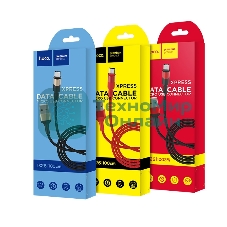 Кабель USB 2.0 HOCO X26, AM/microBM, черно-красный, 1м