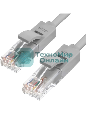Патч-корд Greenconnect прямой 0.15m, UTP кат.5e, серый, позолоченные контакты, 24 AWG, литой, GCR-LNC03-0.15m, ethernet high speed 1 Гбит/с, RJ45, T568B Greenconnect Патч-корд прямой 0.15m, UTP кат.5e, серый, позолоченные контакты, 24 AWG, литой, GCR-LNC03-0.15m, ethernet high speed 1 Гбит/с, RJ45, T568B