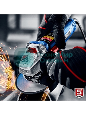 Угловая шлифовальная машина Зубр 125 мм, 1500 Вт, регулировка оборотов, серия Профессионал.