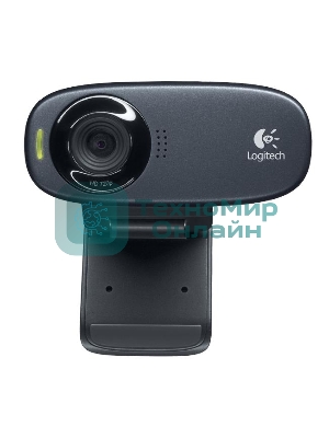 Веб-камера Logitech C310 HD 1280x720, 30 кадр/с, USB Type-A, микрофон (шумоподавление), автоосвещение, универсальное крепление