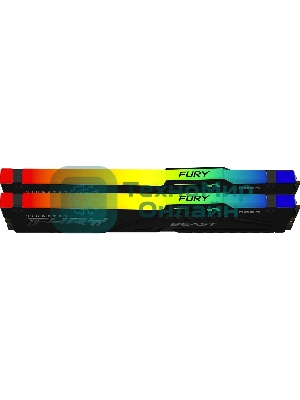 Оперативная память Kingston Fury Beast, DDR5, 64Gb (2x32GB), 5600MHz, CL36, DIMM, радиатор, RGb, черный