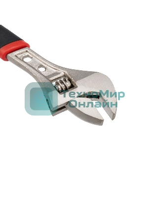 Разводной ключ Rexant 200 мм никелированный, двухкомпонентная рукоятка