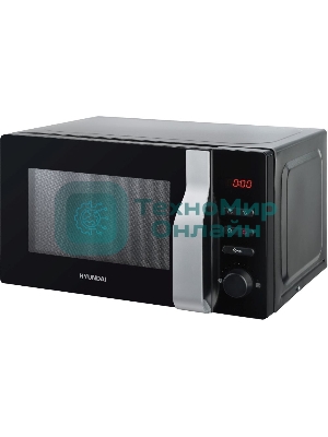 Микроволновая печь Hyundai HYM-M2061 черный, 20 л, 700 Вт, переключатели - поворотный механизм/кнопки