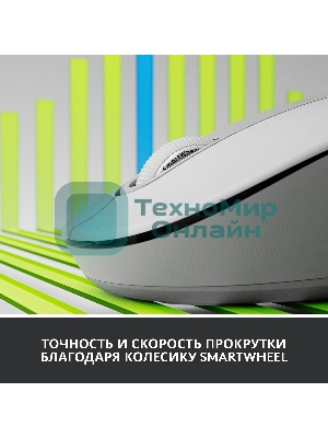 Мышь беспроводная Logitech Signature M650 белый, 4000 dpi, радиоканал, Bluetooth, USB, кнопки - 5