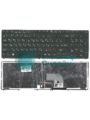 Клавиатура для ноутбука Sony Vaio SVE17 черная с подсветкой с черной рамкой
