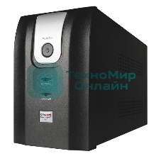 Источник бесперебойного питания Crown CMU-1000X (1000VA/600w; Off-Line; 2 х Euro с резервным питанием и фильтрацией; 12V7AH х 2; Металл)