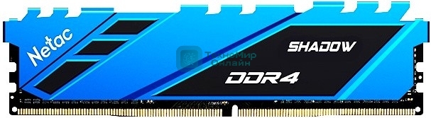 Оперативная память NETAC Shadow, DDR4, 8GB (1x8GB), 3200MHz, CL16, DIMM, с радиаторами, синий