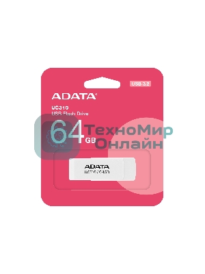 Флешка USB ADATA UC310 (UC310-64G-RWH), 64Gb, USB 3.2 Gen 1, R/W 100/30, белый