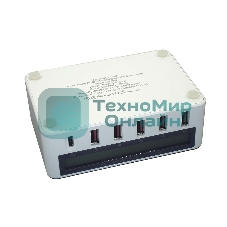 Профессиональное зарядное устройство 818PF для 5-ти телефонов с индикацией потребления + Type C PD