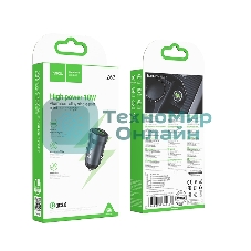 Автомобильное зарядное устройство Hoco, 18Вт, USB, Z62, металлический серый, коробка