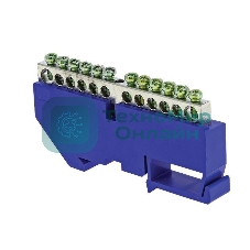 Шина нулевая N 6х9 14 отвер. никель син. изолятор на DIN-рейку PROxima EKF sn1-63-14-d