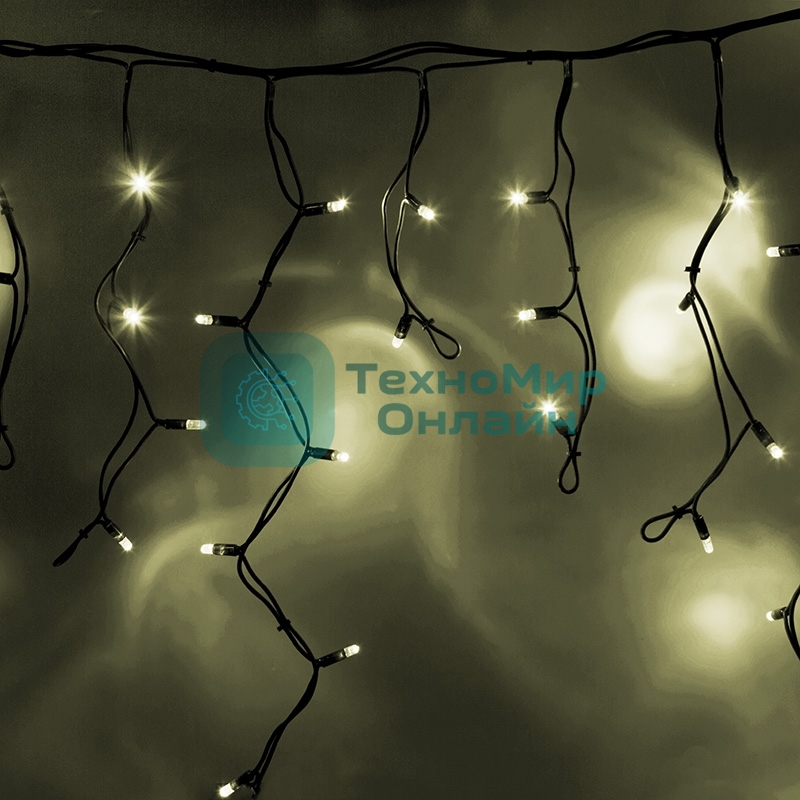 Гирлянда Neon-night Айсикл (бахрома) светодиодный, 5,6 х 0,9 м, с эффектом мерцания,черный провод 