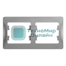 Рамка 2-м Glossa горизонт. алюм. SchE GSL000302