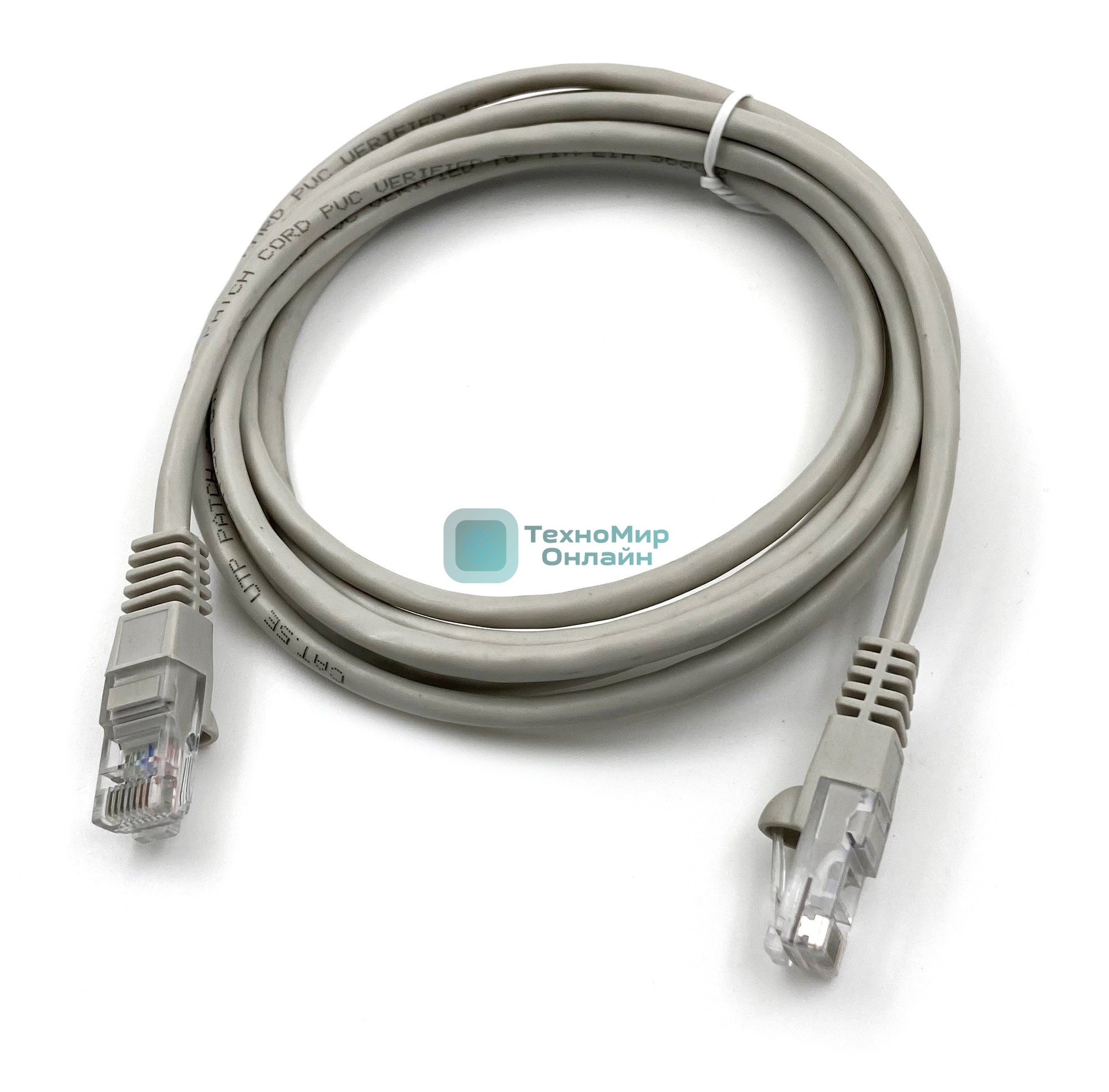 Патч-корд Buro UTP cat.5e 2м серый RJ-45 (m)-RJ-45 (m)