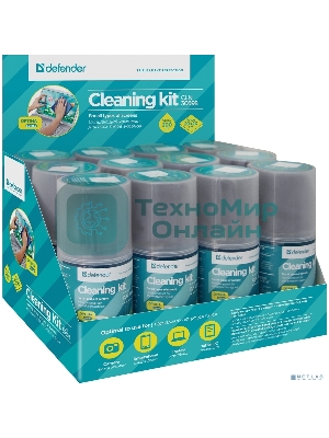 Чистящий спрей Defender для экранов/пластиковый флакон с пульверизатором 200 мл + микрофибра 20 х 20 см/Беларусь