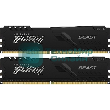 Оперативная память Kingston Fury Beast, DDR4, 32GB (2x16GB), 3200MHz, CL16, DIMM, с радиатором, черный