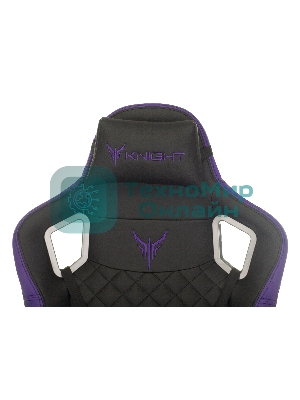 Кресло Knight OUTRIDER черный/фиолетовый, экокожа, 120 кг, механизм качания