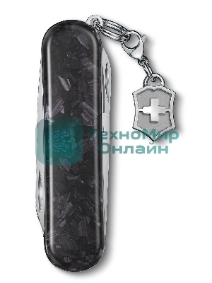Нож перочинный Victorinox Classic Brilliant Carbon (0.6221.90) 58мм 5 функций черный/серебристый подар.коробка