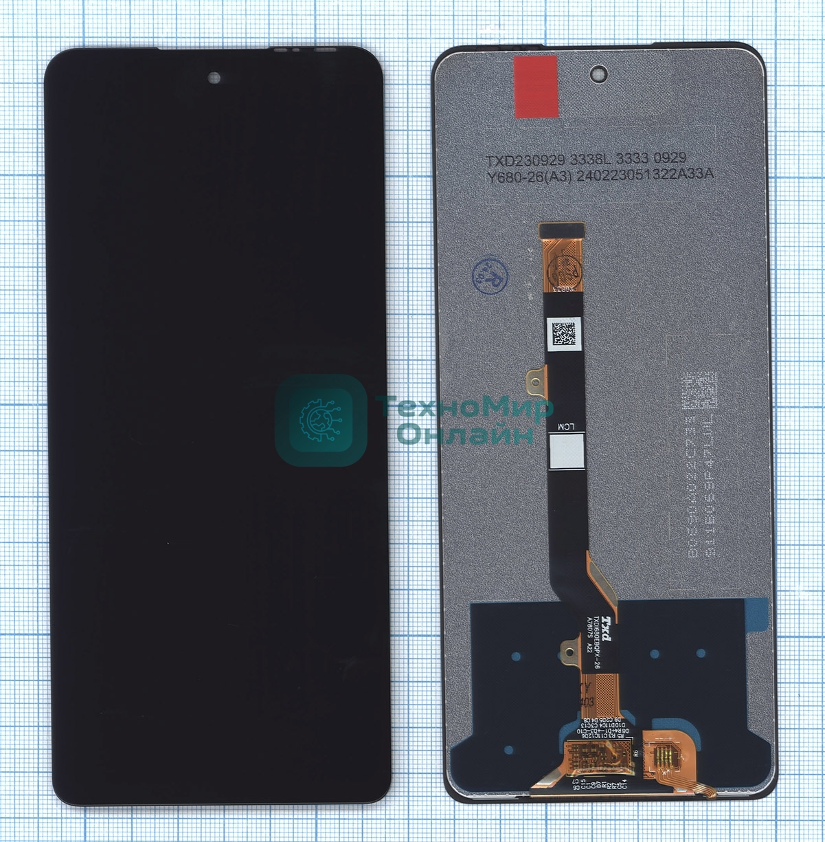 Дисплей для Tecno Spark 10 Pro (Kl7) в сборе с тачскрином черный