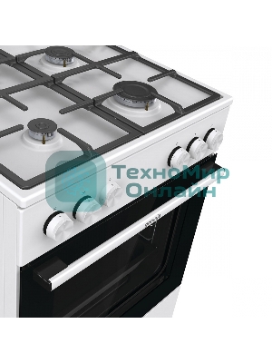 Плита газовая Gorenje GG6A11WF белый, конфорок 4 газовых, духовка 72 л, 60 см x 85 см x 60 см