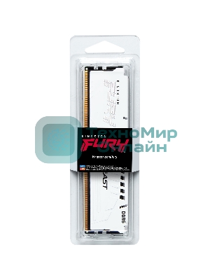 Оперативная память Kingston Fury Beast, DDR5, 32Gb (1x32Gb), 5600MHz, CL36, DIMM, с радиаторами, белый
