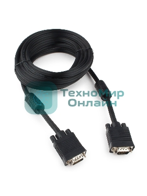 Кабель Gembird/Cablexpert VGA Premium, 15M/15M, 5.0м,черный,тройной экран, феррит.кольца