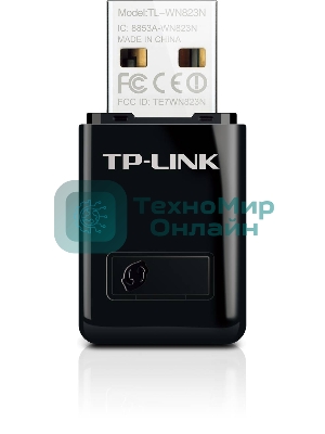 Сетевой адаптер TP-Link SOHO TL-WN823N Беспроводной USB мини адаптер 300 Мбит/с стандарта N c кнопкой QSS(Realtec)