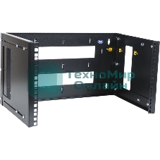 Кронштейн телекоммуникационный настенный 12U, регулируемая глубина 300-450 мм, цвет черный