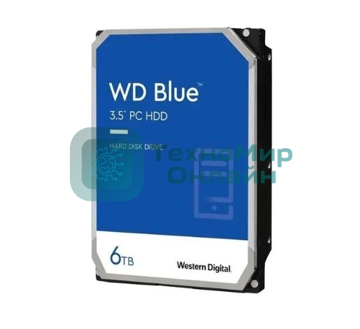 Жесткий диск Western Digital SATA 6Tb 6Gb/S 256MB BLUE WD60EZAX WDC