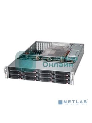 Корпус Supermicro CSE-826BAC4-R920LPB, 2U, 8 x SAS3 & 4 x hybrid NVMe 3.5 bays