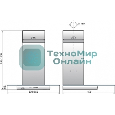 Вытяжка каминная Elikor Кристалл 50Н-430-К3Д серебристый, 50 см, 430 куб. м/ч, 54 дБ